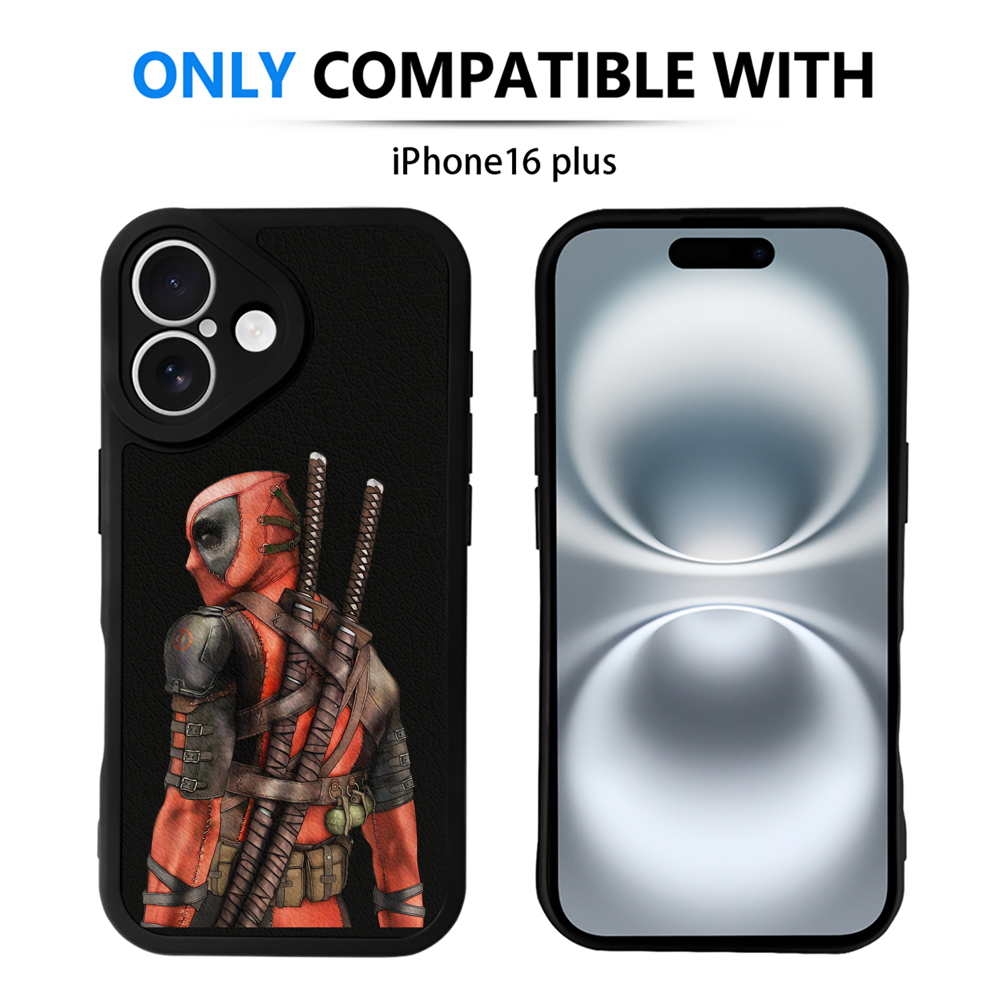 （画像用） Deadpool デッドプール 【iPhone 16シリーズ対応】シリコンスマホケース（レザー調） 材質：シリコン